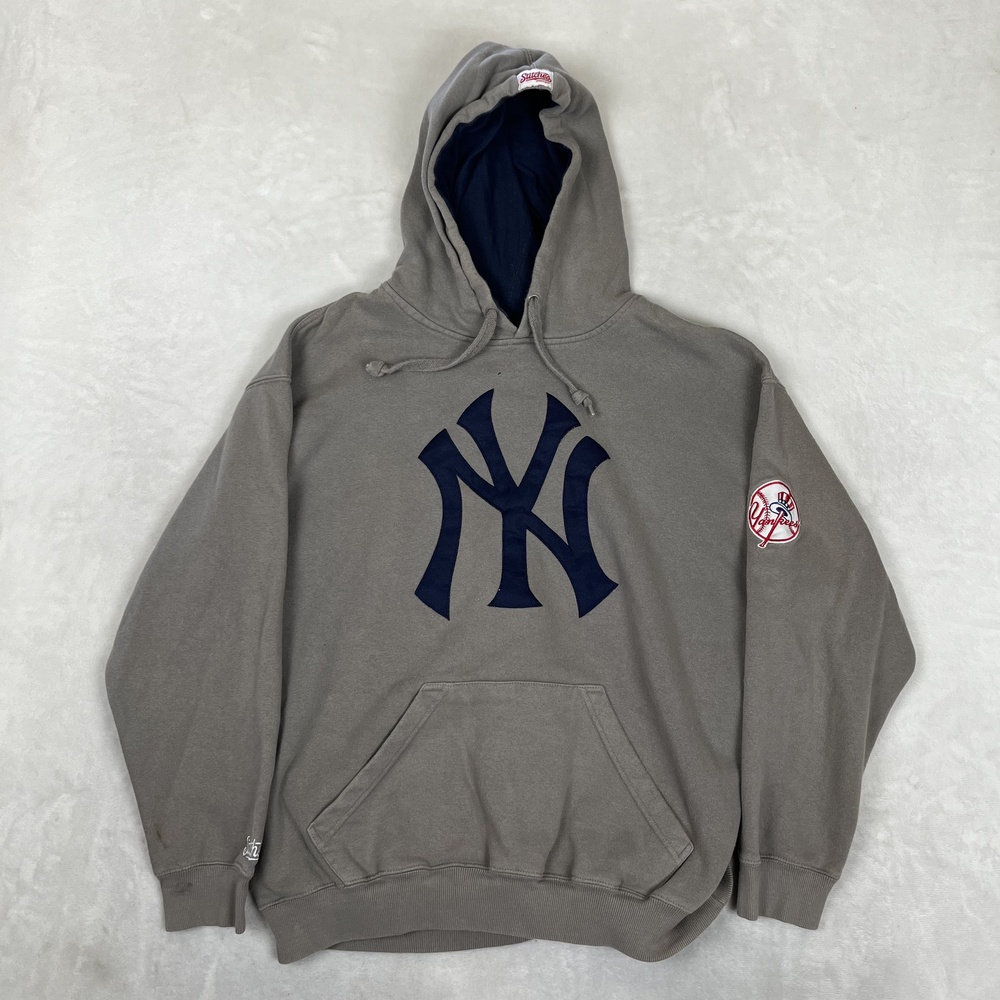 New York Yankees Hoodie Mens Large Gray MLB Baseball Stitches Pullover